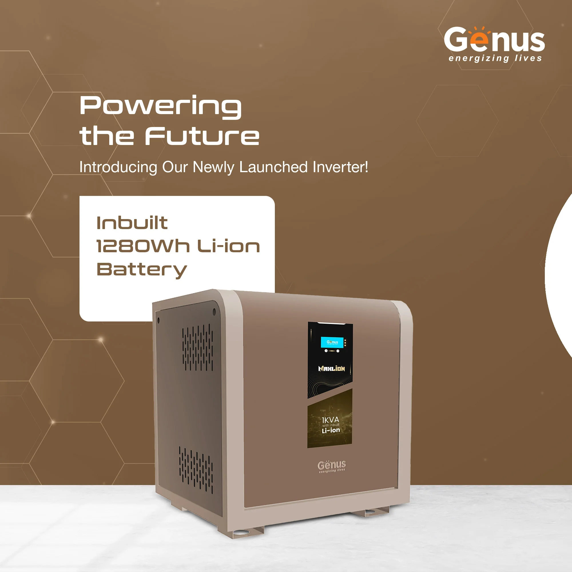 Genus Maxilion 1000VA Pure Sinewave Lithium Inverter Battery